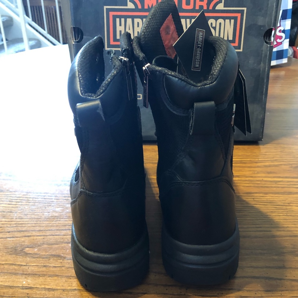 Black Leather Harley Davidson 8’’ Lace Up Boot NWT - Picture 4 of 9